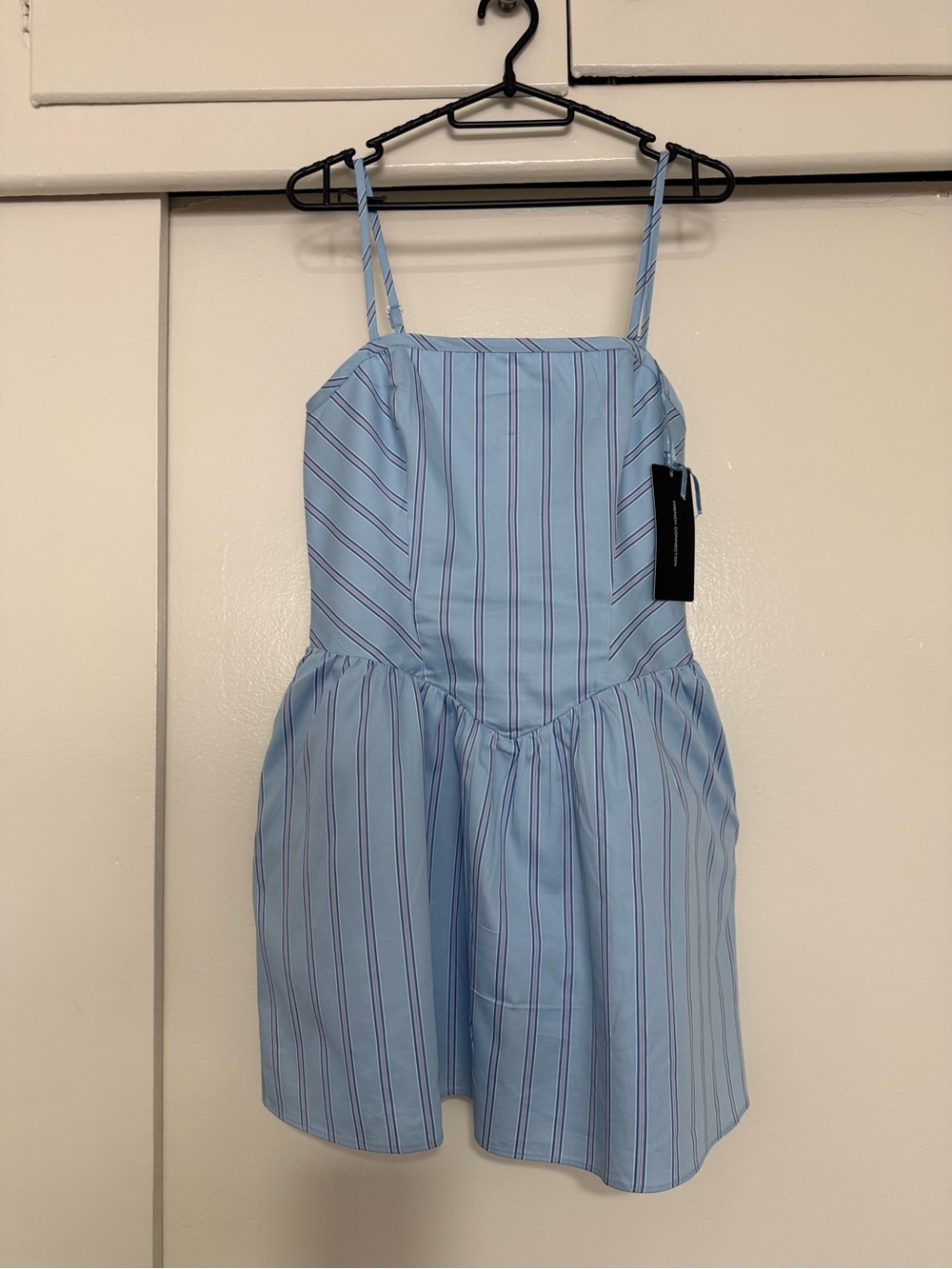 French Connection Light Blue Multi-Stripe Dress